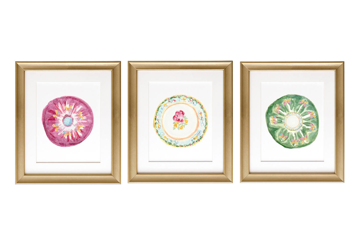La Petite Porcelaine Plates Watercolor Prints
