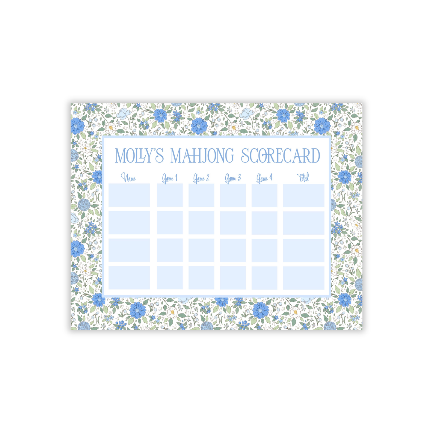 Ditsy Spring Florals Large Mahjong Scoring Notepad-Mother's Day