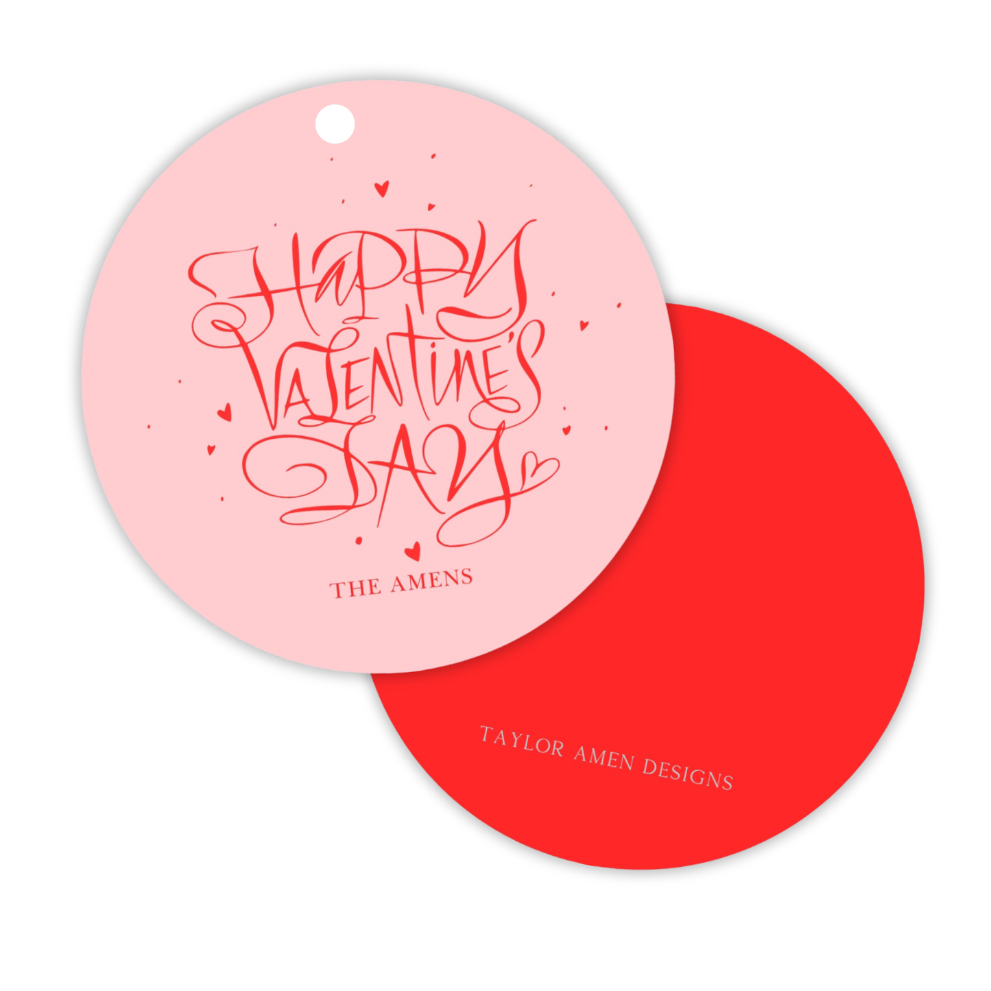 Round Happy Valentine's Day Tag