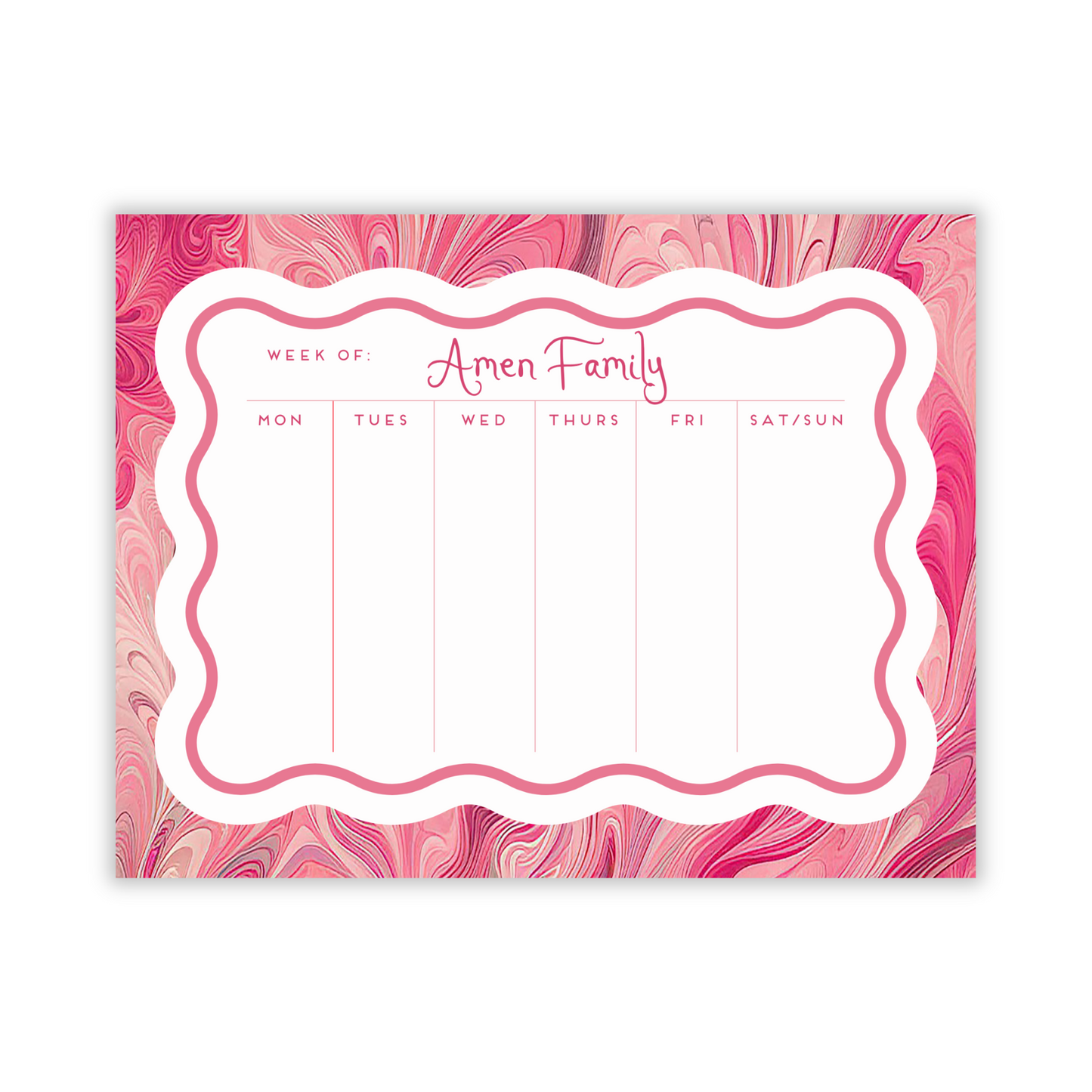 Weekly To-Do Large Notepad Valentine Marbled