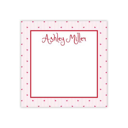 Hearts and Stripes Chunky Notepad