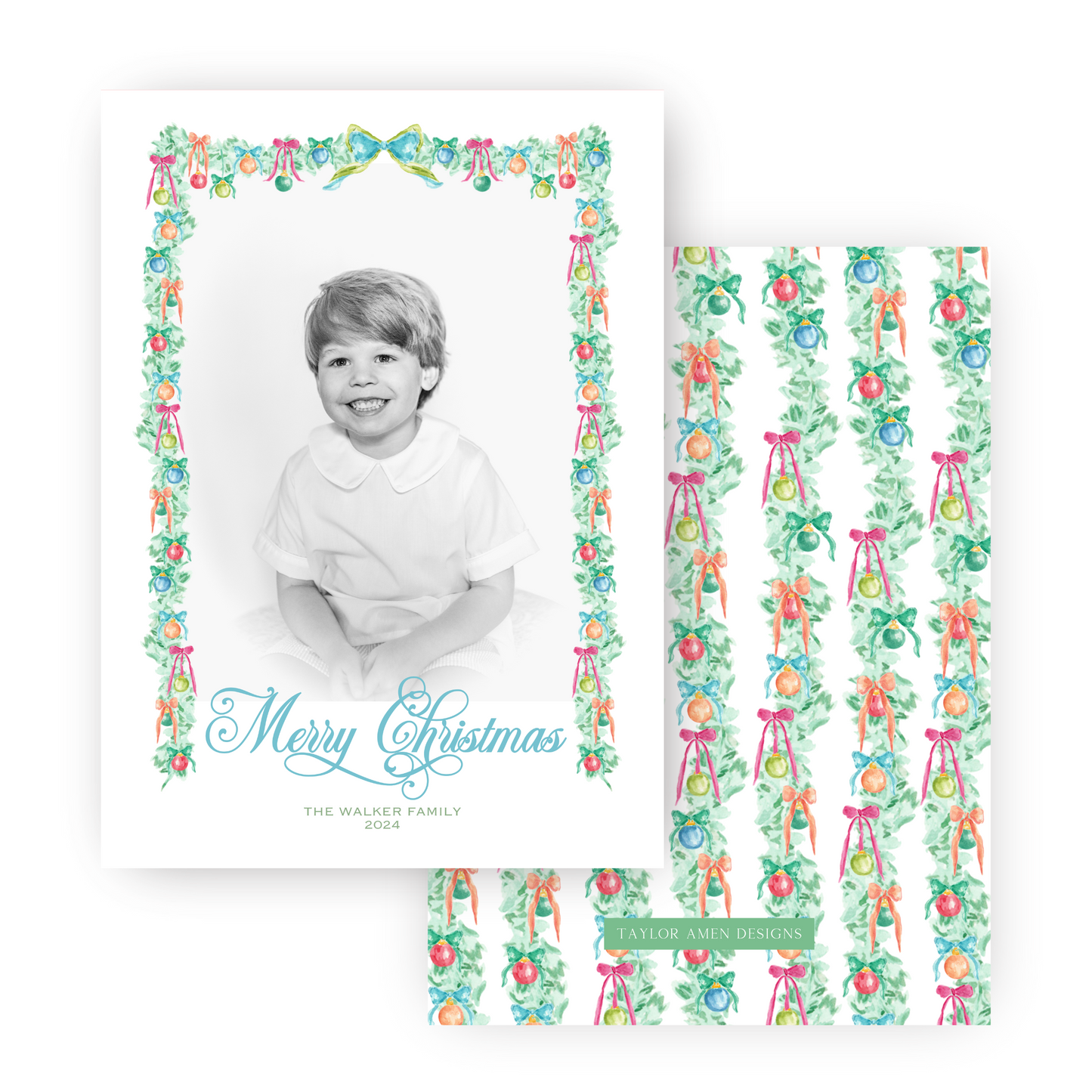 Baubles and Bows Holiday Card