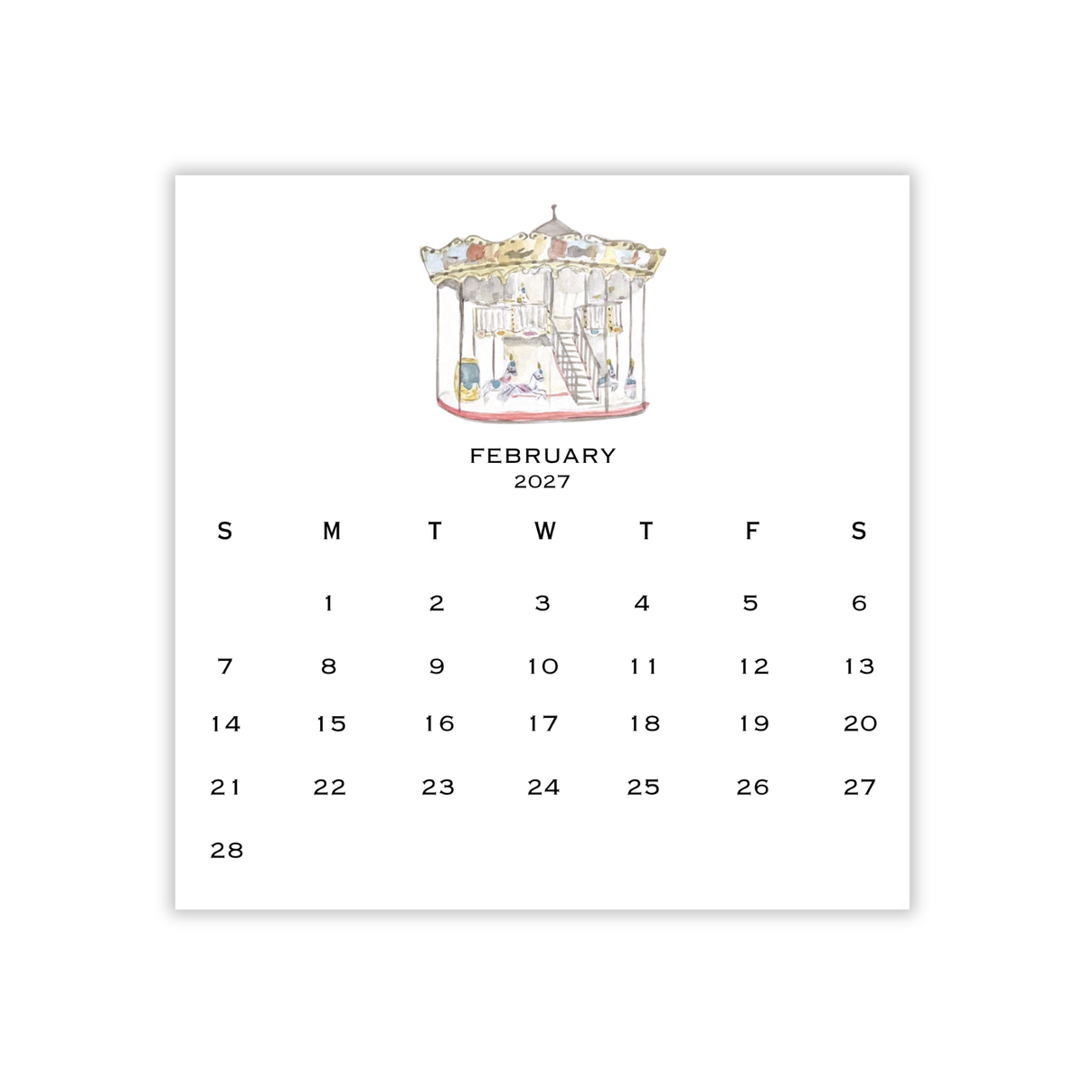 2027 Memphis Retro Calendar
