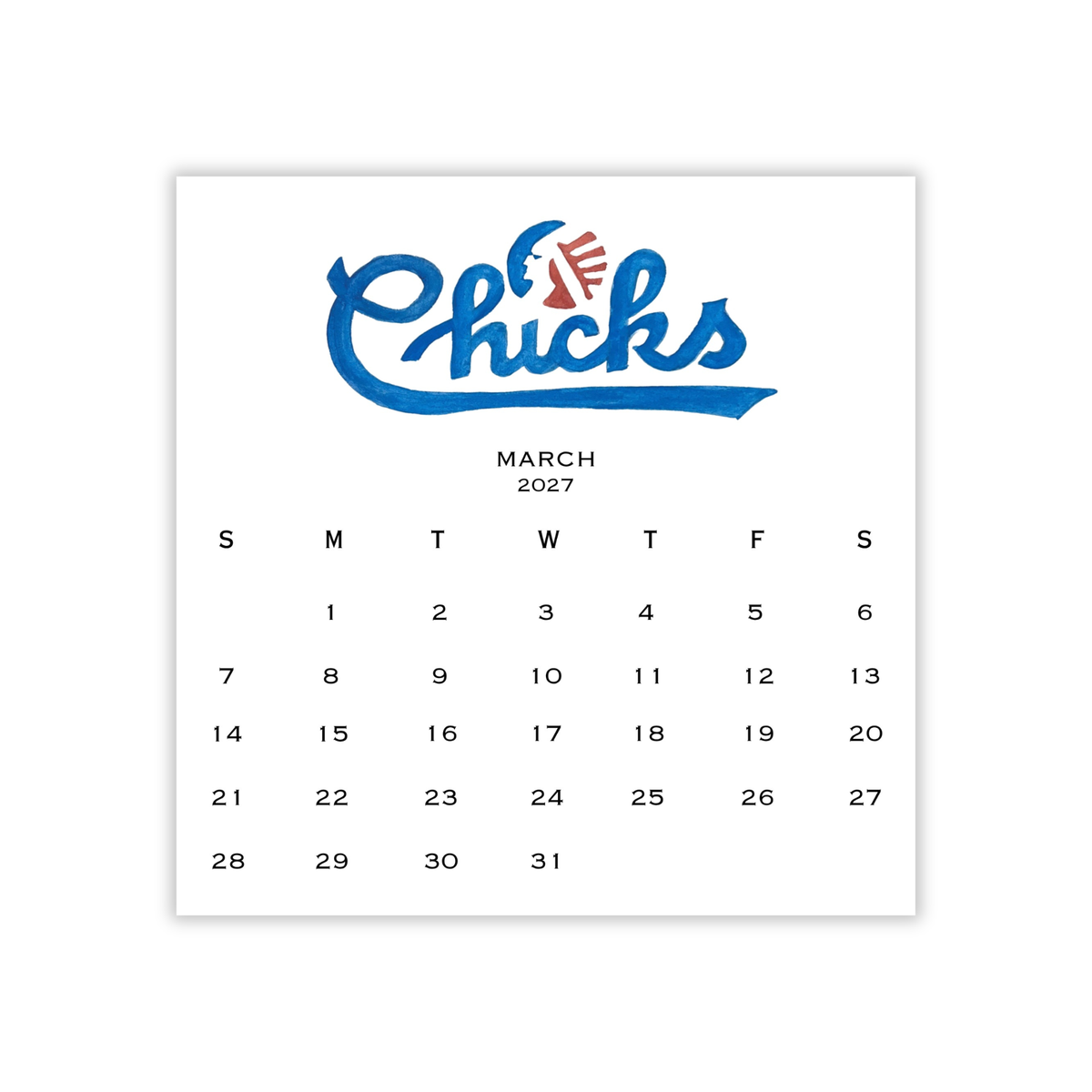 2027 Memphis Retro Calendar