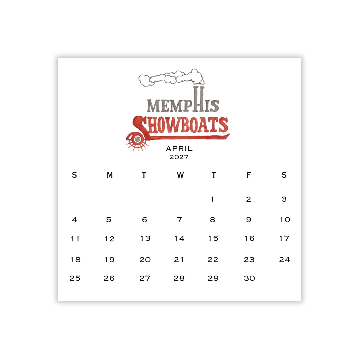 2027 Memphis Retro Calendar