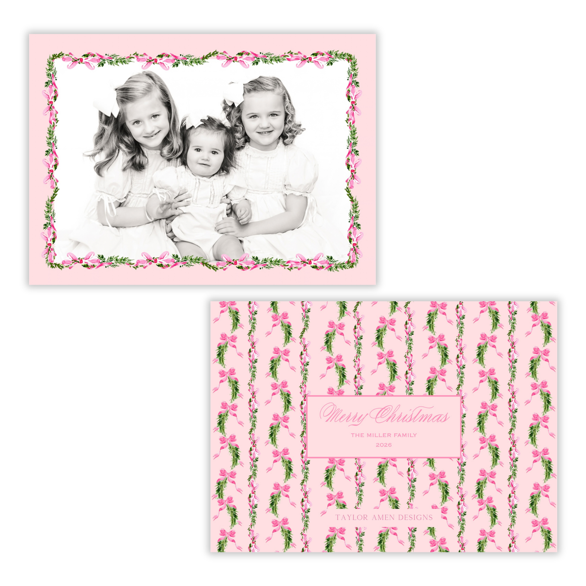Merry Belle in Pink Holiday Card