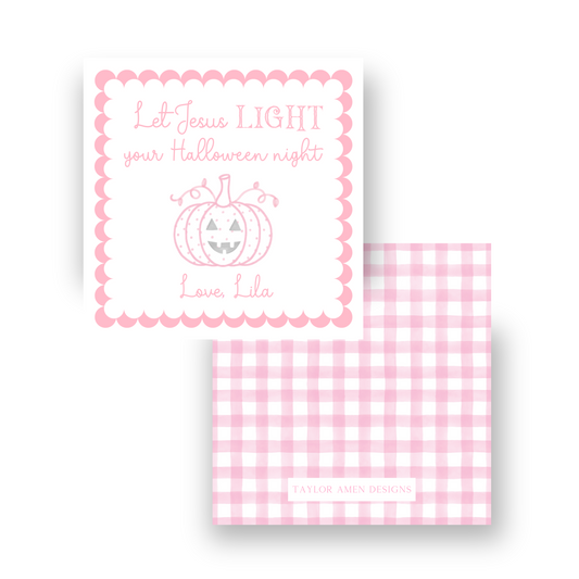 Jesus Light Halloween Tag (Pink)