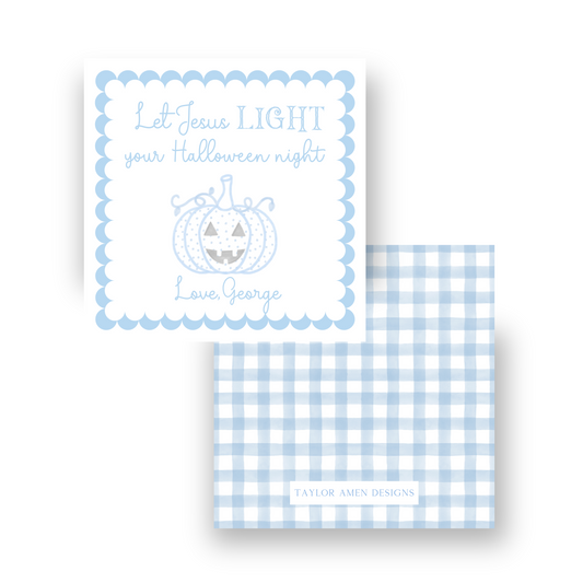 Jesus Light Halloween Tag (Blue)