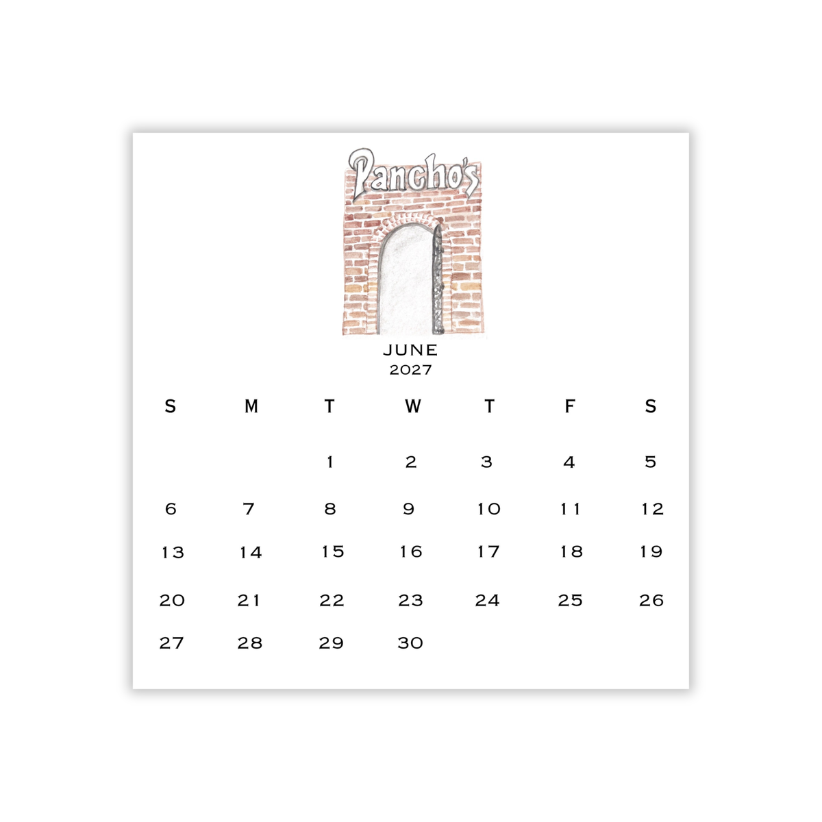 2027 Memphis Retro Calendar