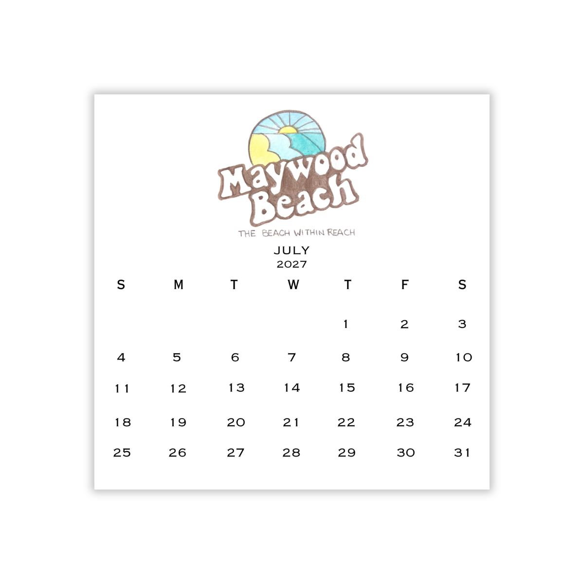 2027 Memphis Retro Calendar