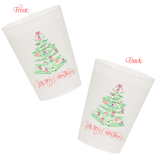 Vintage Tree Merry Christmas Cups Full Color