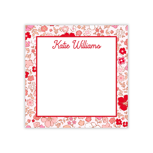 Red and Pink Florals Chunky Notepad