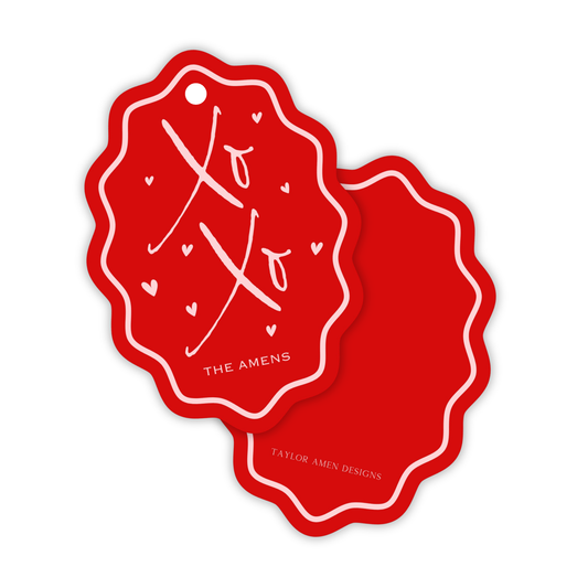 Large Colorway Wavy Oval Valentine Tag