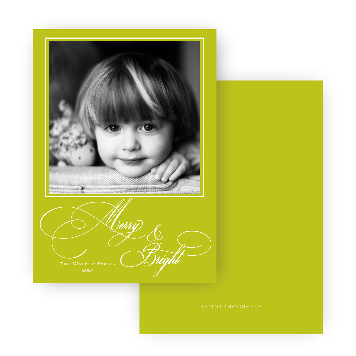 Chartreuse Christmas Holiday Card