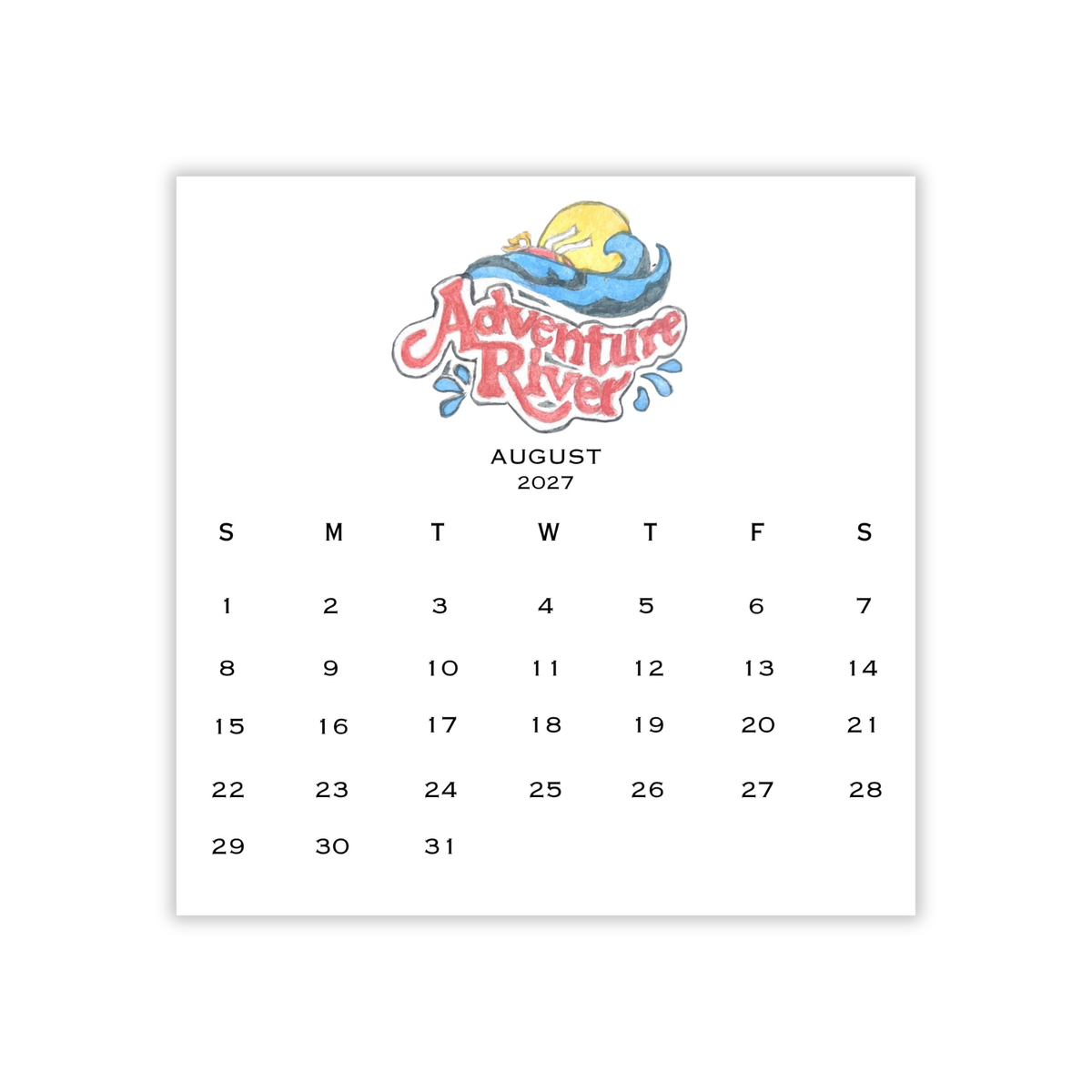 2027 Memphis Retro Calendar