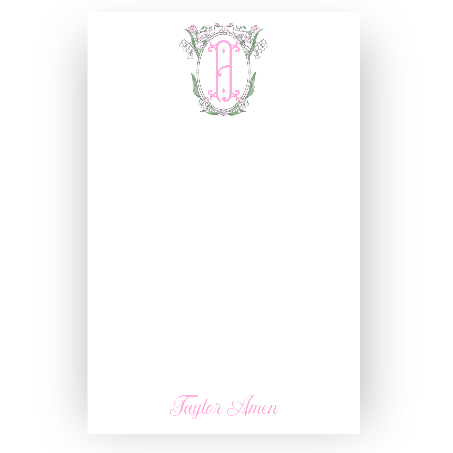 Lily of the Valley Crest Notepad