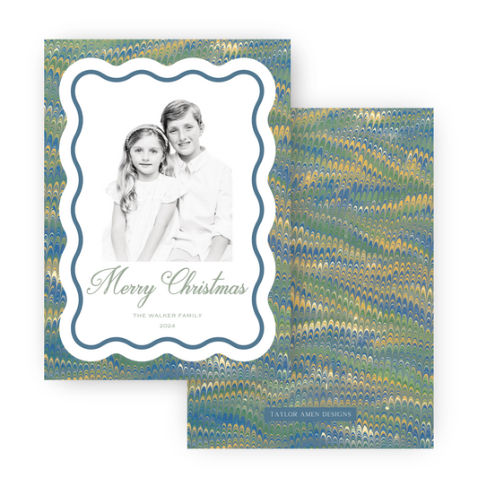 Baron Marbled Holiday Card