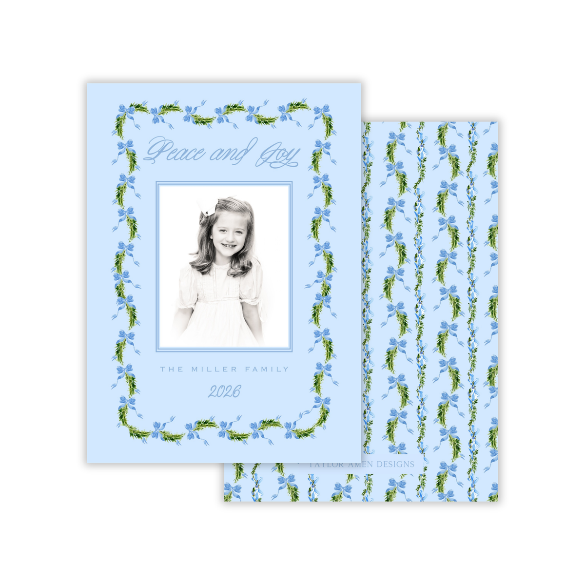 Merry Belle in Blue Holiday Card