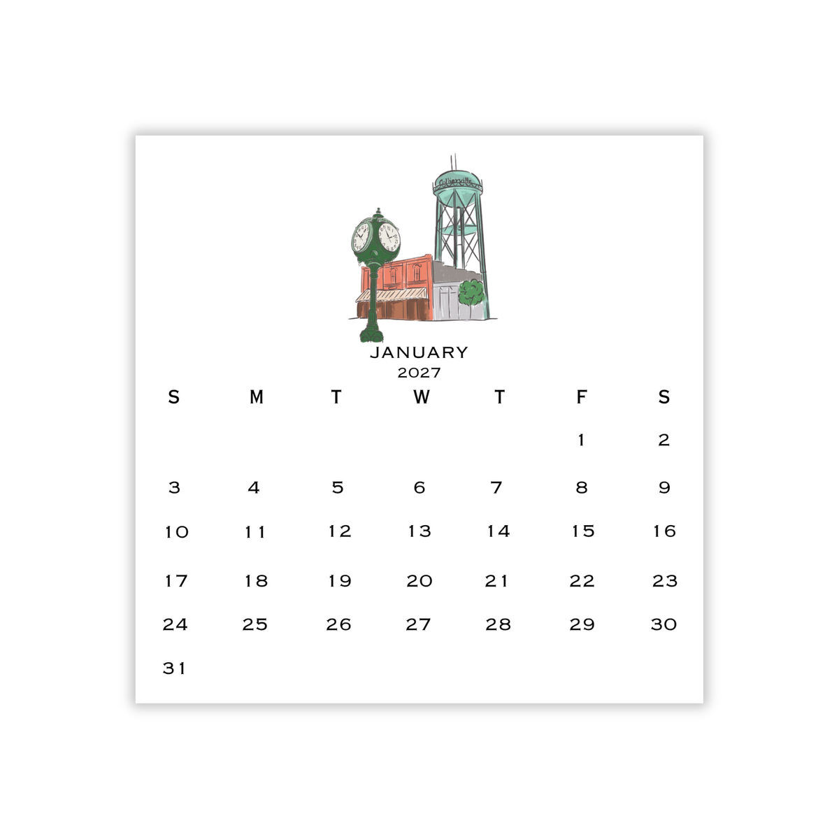 2027 Collierville Calendar