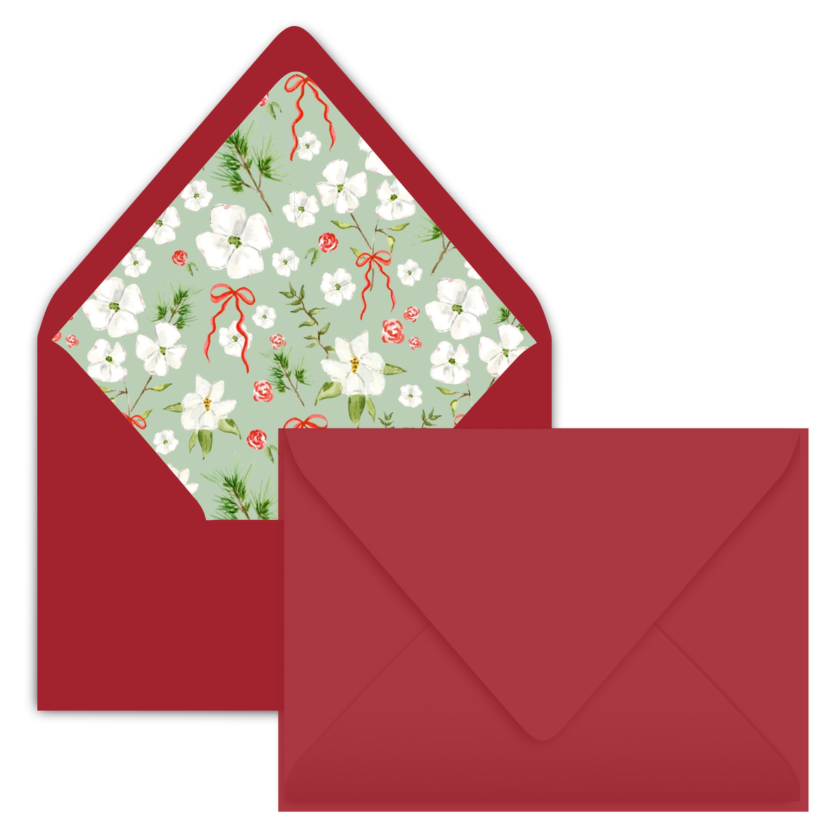 Magnolia and Evergreen Holiday Card