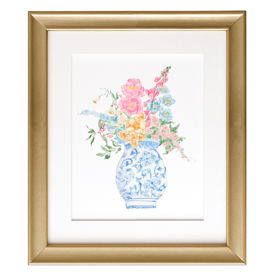 Porcelain and Petals Watercolor Print