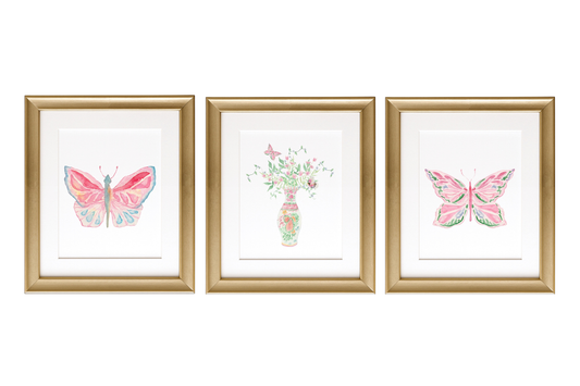 Butterflies and Blooms Watercolor Prints