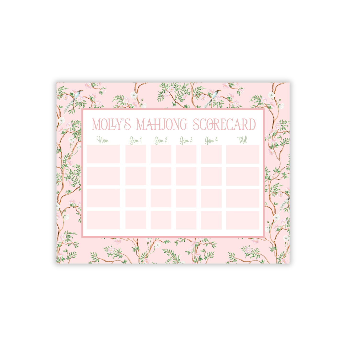 Chinoiserie Florals Large Mahjong Scoring Notepad-Mother's Day