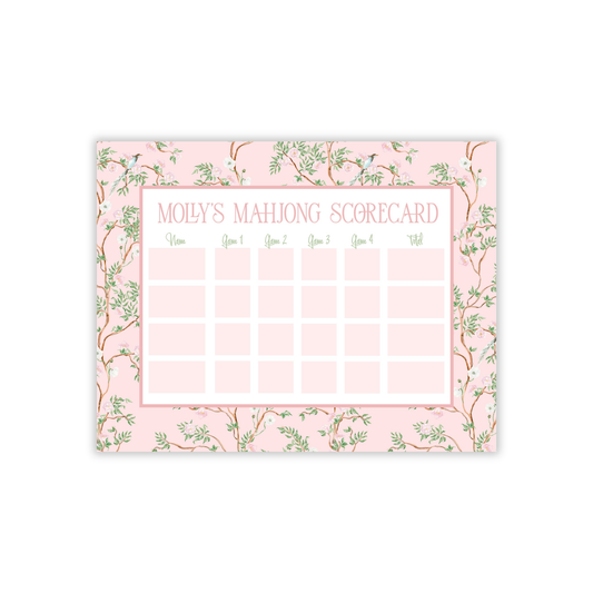 Chinoiserie Florals Large Mahjong Scoring Notepad-Mother's Day