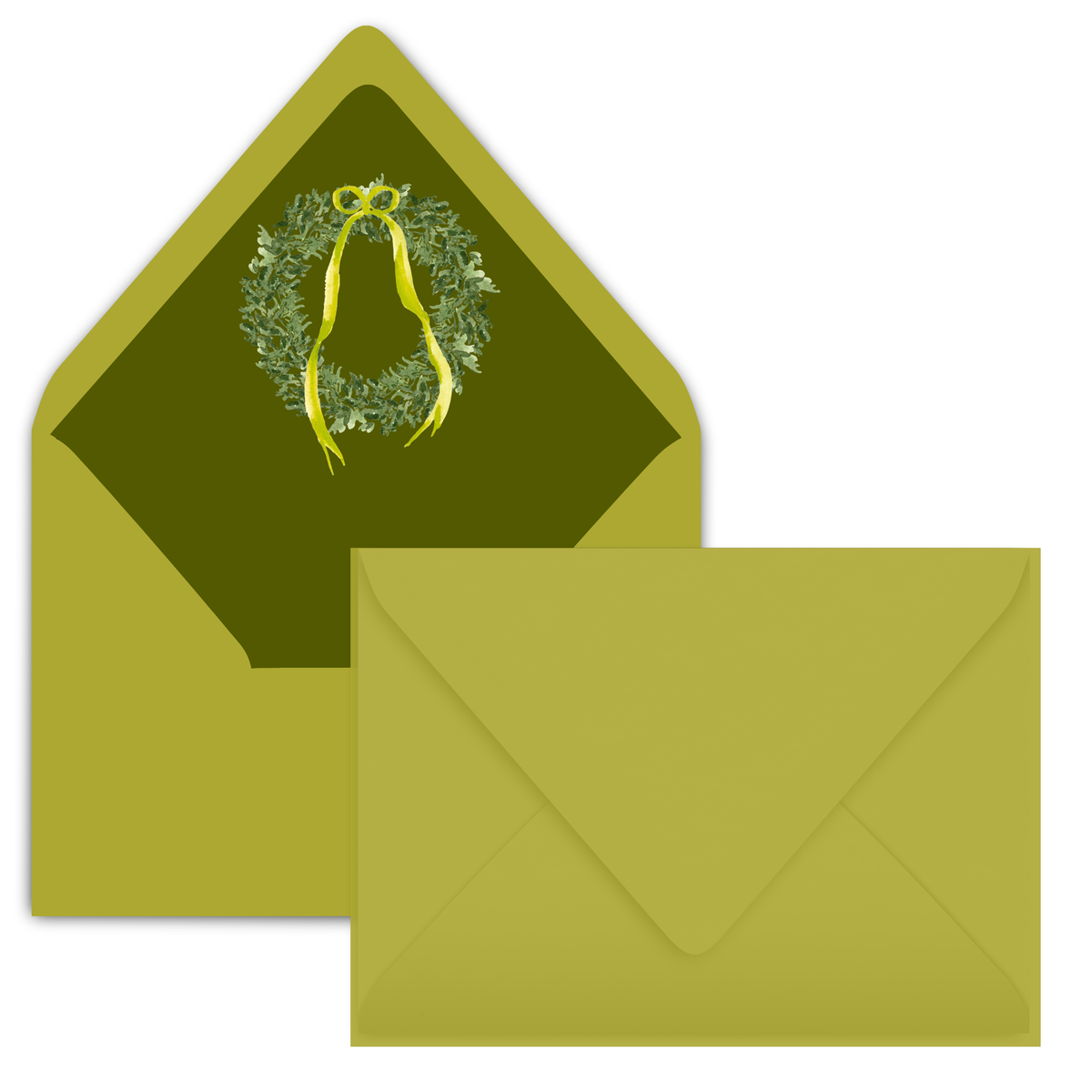 Christmas at Home (Chartreuse and Evergreen) Holiday Card