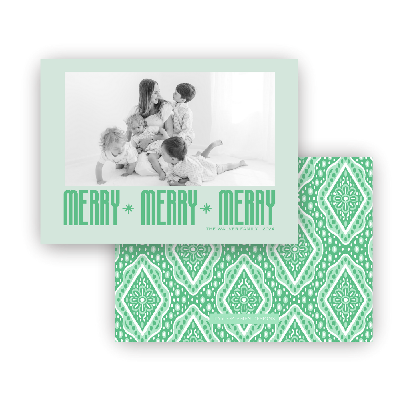 Merry Merry Green Holiday Card