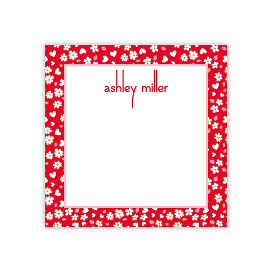 Ditsy Florals Red Chunky Notepad