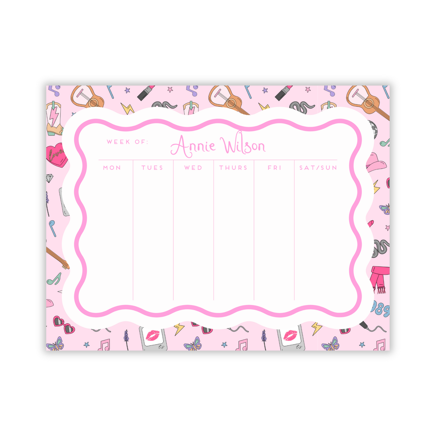 Weekly To-Do Large Notepad Swiftie Valentine