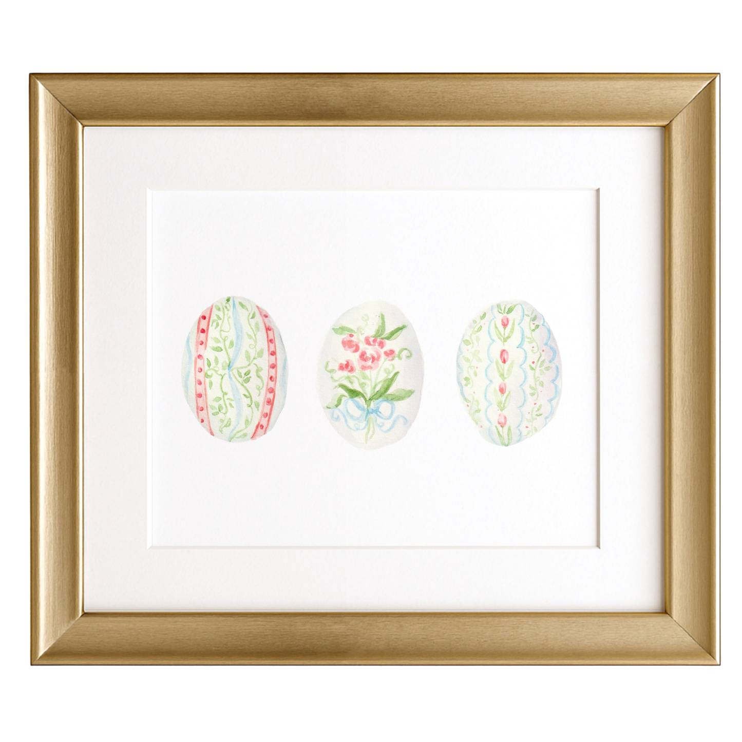 Spring Garden Eggs Watercolor Print