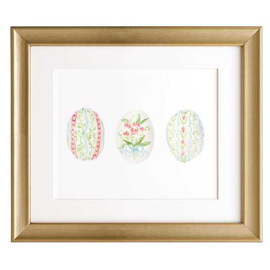 Spring Garden Eggs Watercolor Print
