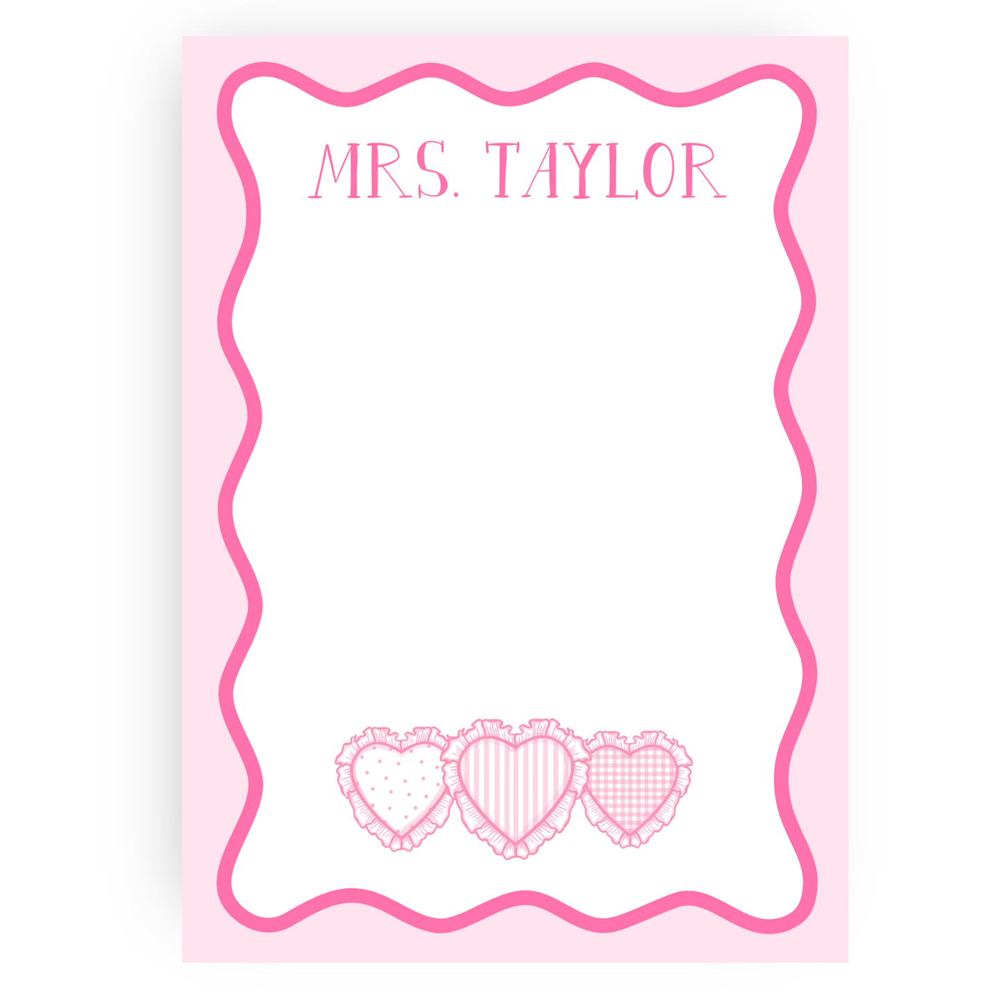 Ruffle Hearts Valentine Notepad