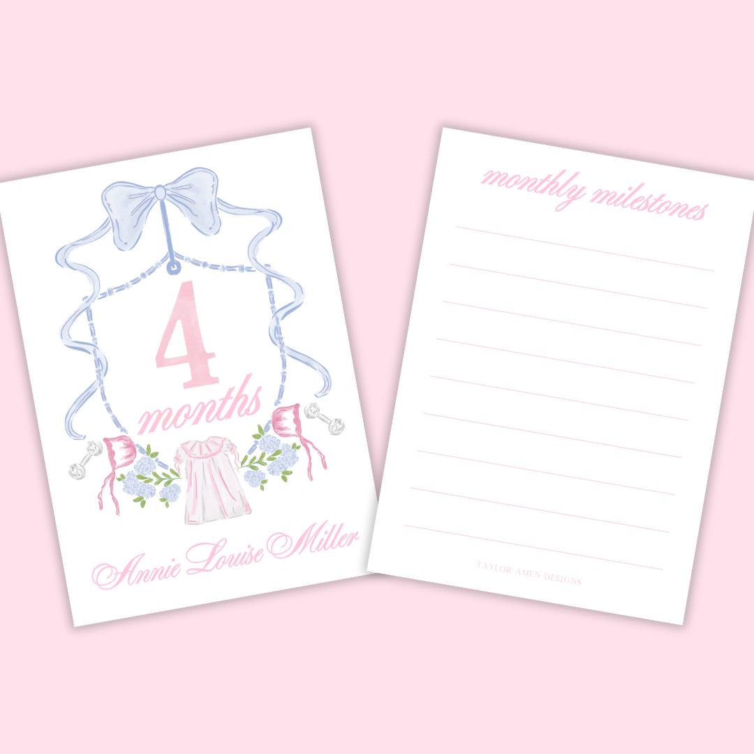 Classic Custom Milestone Cards-Girl
