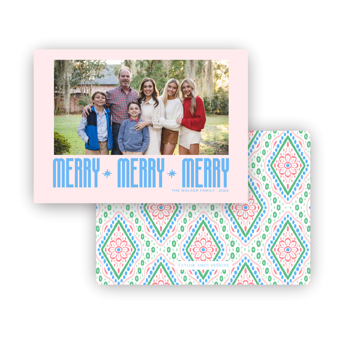 Merry Merry Blue Holiday Card