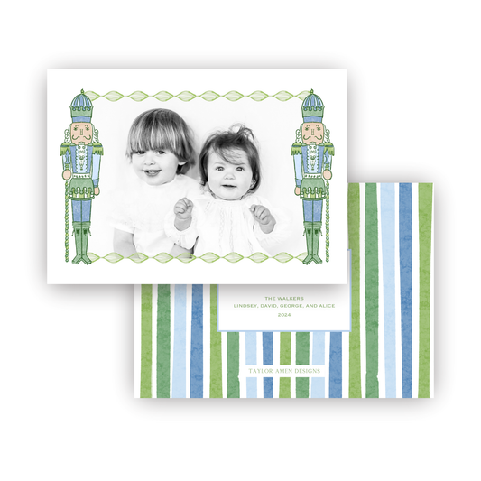 Nutcracker in Stripes Holiday Card