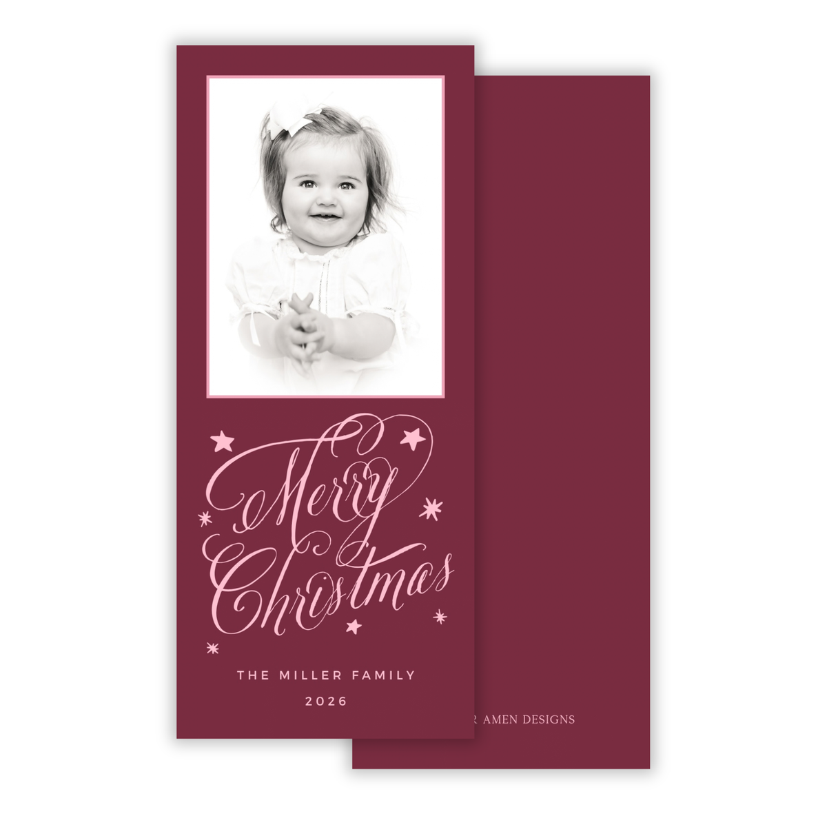 Merry Flourish Slim Holiday Card