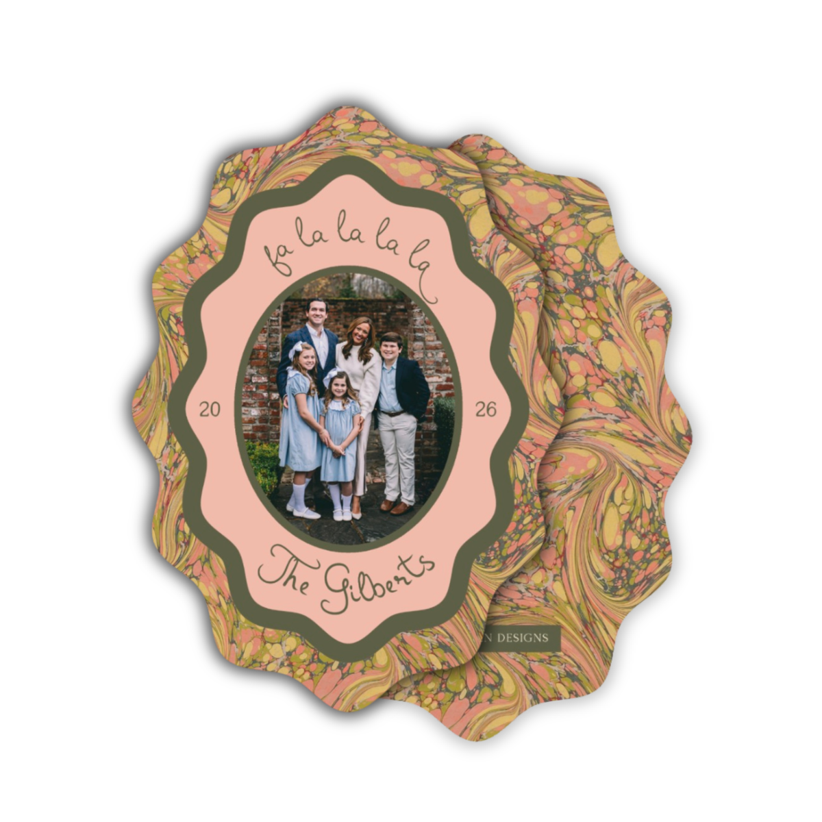 Merry Mod Wavy Oval Holiday Card