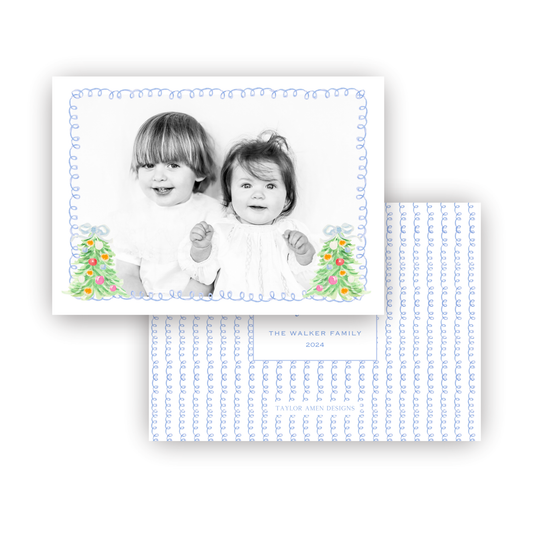 Evergreen Swirls Holiday Card