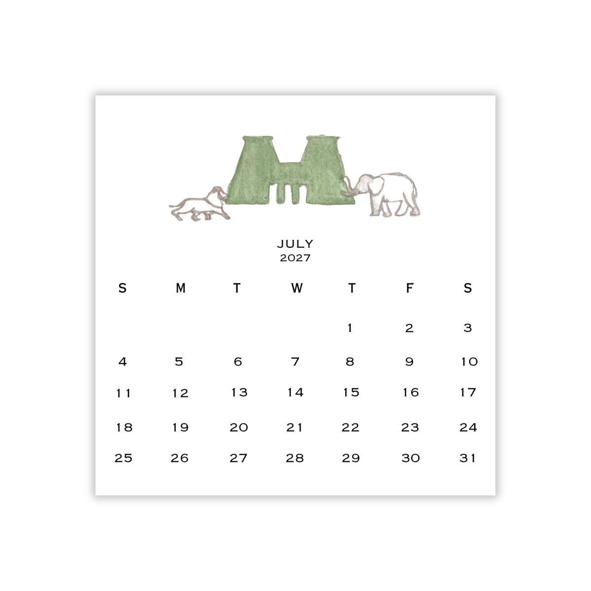 2027 Memphis/901 Calendar