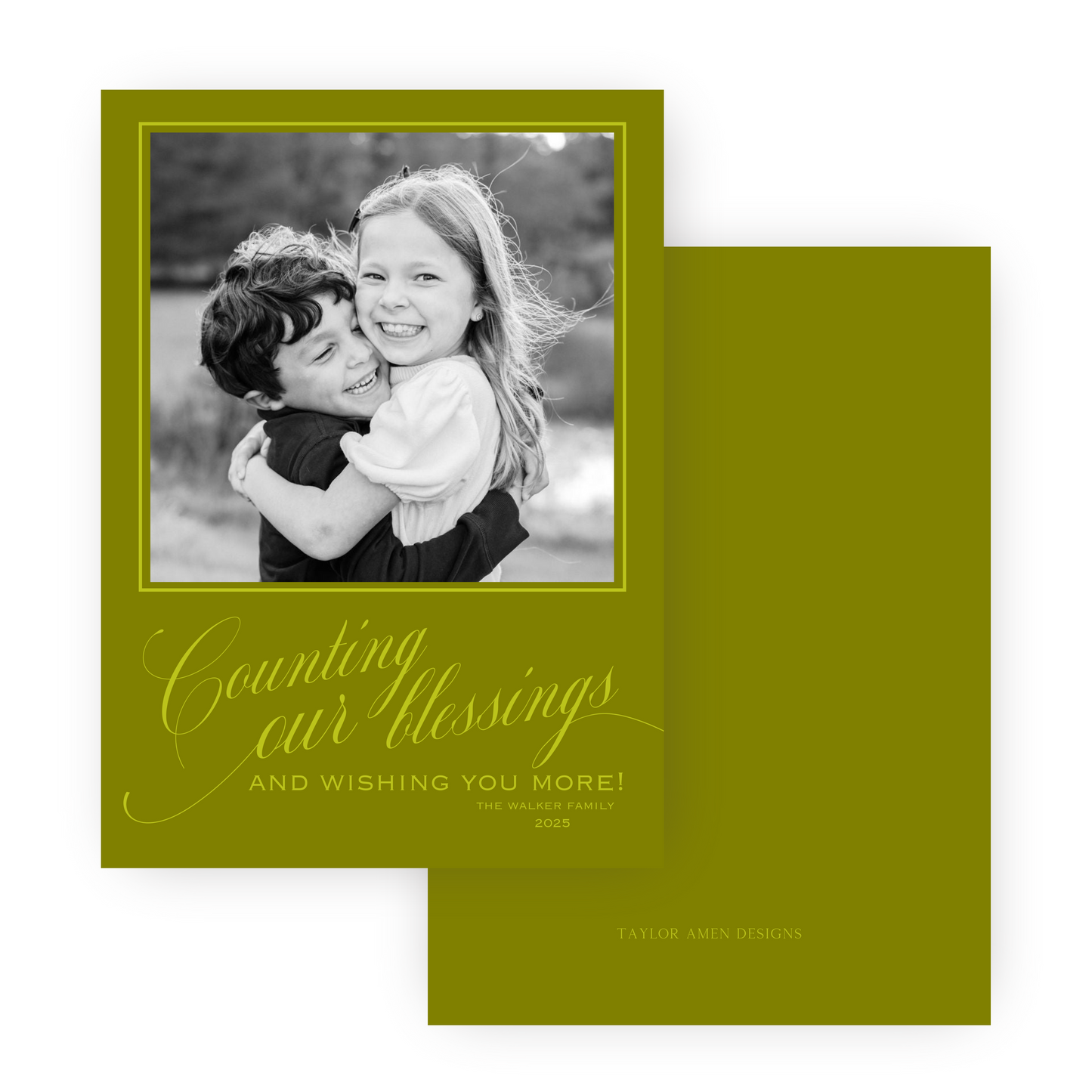 Counting Blessings Solid New Years Card