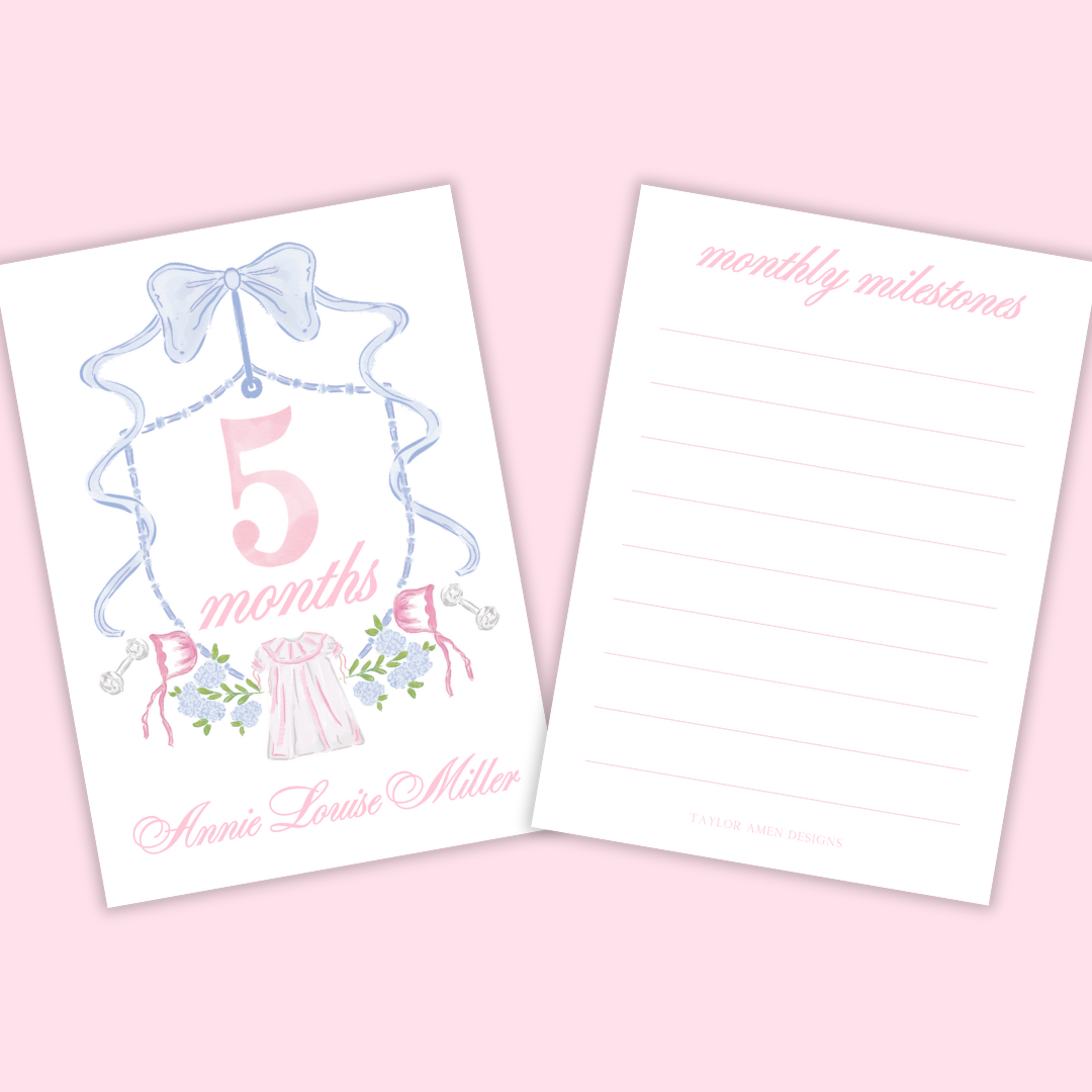 Classic Custom Milestone Cards-Girl