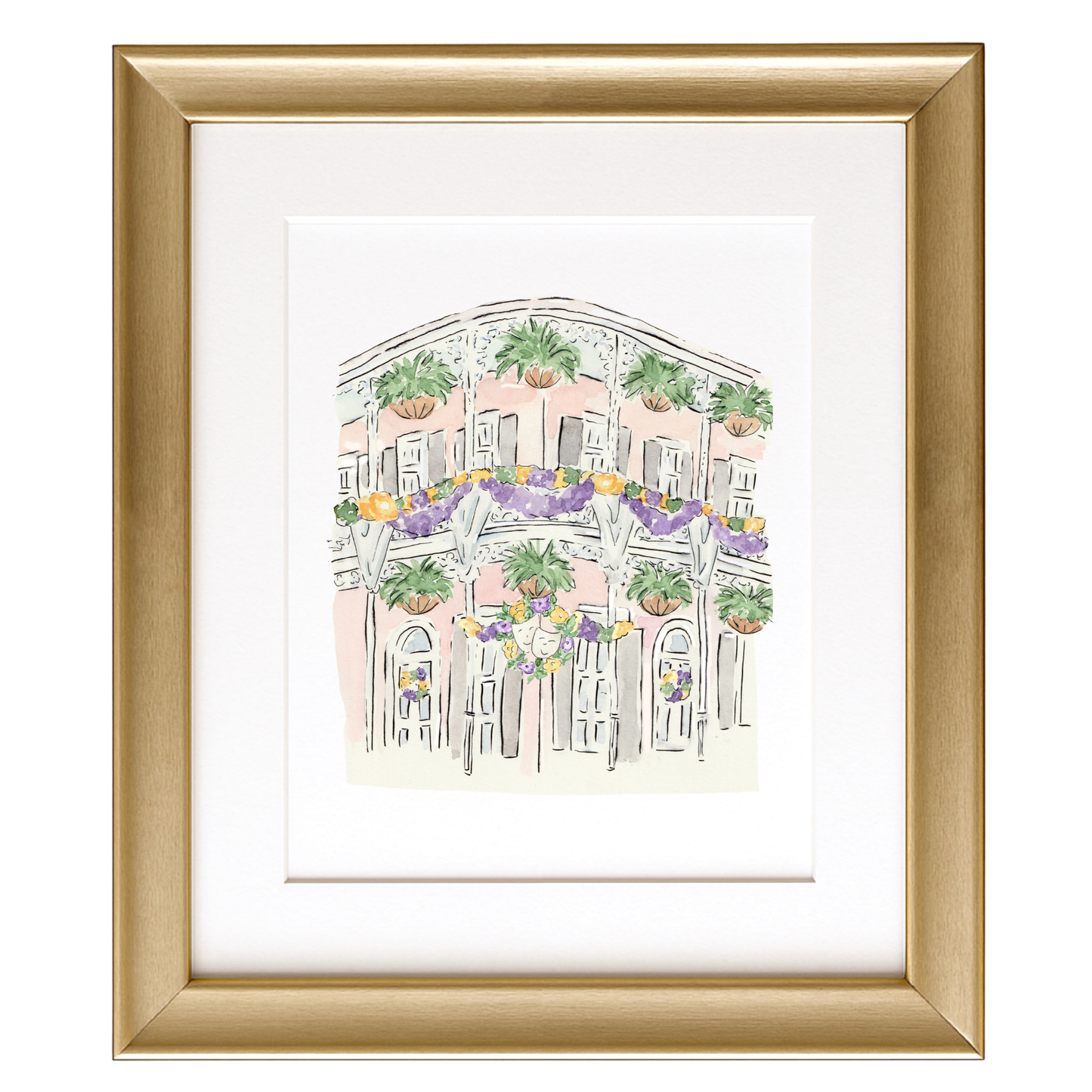 A French Quarter Celebration Watercolor Print