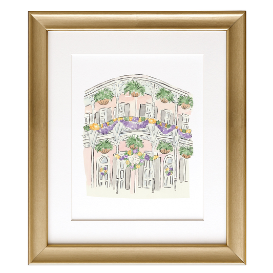 A French Quarter Celebration Watercolor Print