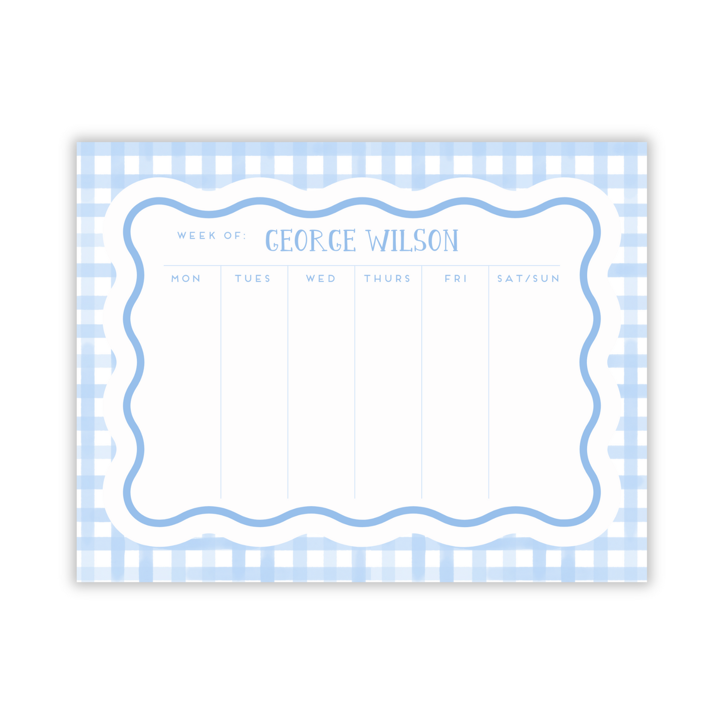 Weekly To-Do Large Notepad Gingham