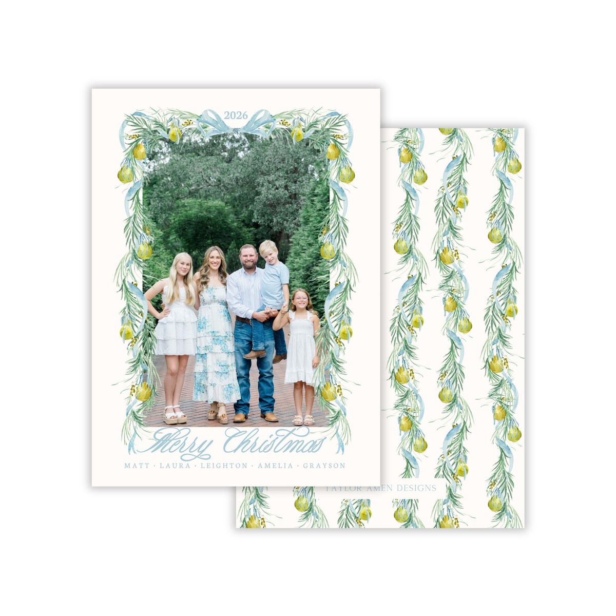 Pear and Pine Holiday Card