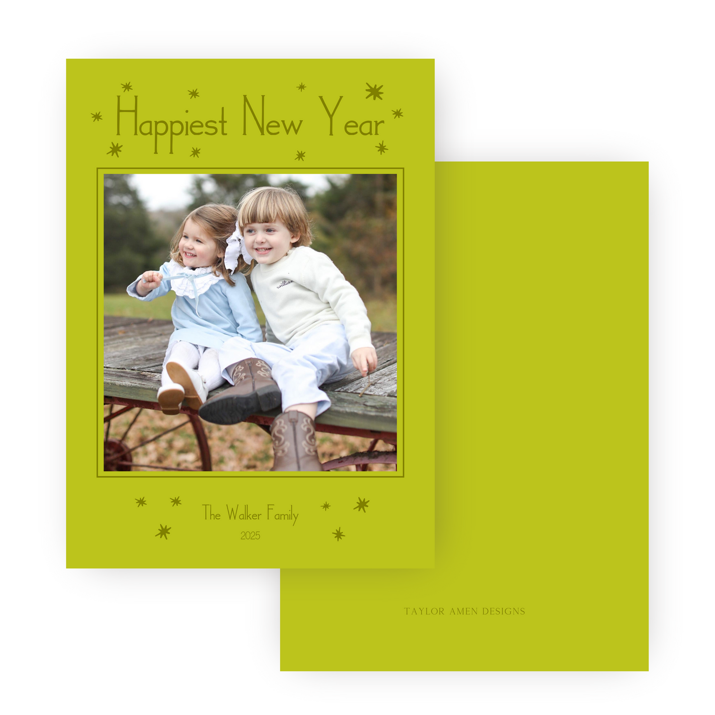 Happiest New Year Solid New Years Card