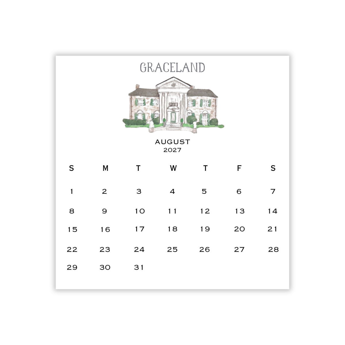 2027 Memphis/901 Calendar